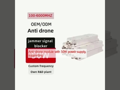 Módulo anti-drone con fuente de alimentación de 50W, que admite frecuencias de 433M/800M/900M/1.2G/1.4G/1.5G/2.4G/5.2G/5.8G, módulo GaN personalizable.